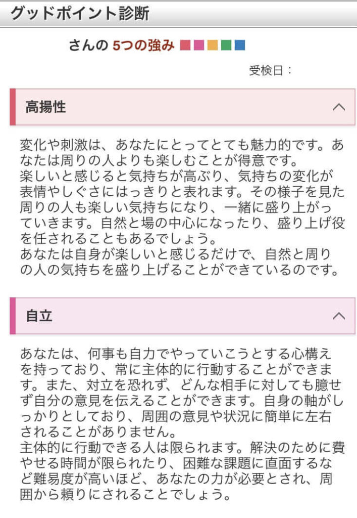 グッドポイント診断結果